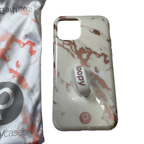 Loopy Case iPhone 11 Pro with Dust Bag White Rose Gold Marble - Picture 2 of 3